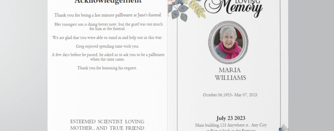 Honor Your Loved Ones with a Free Funeral Program Template