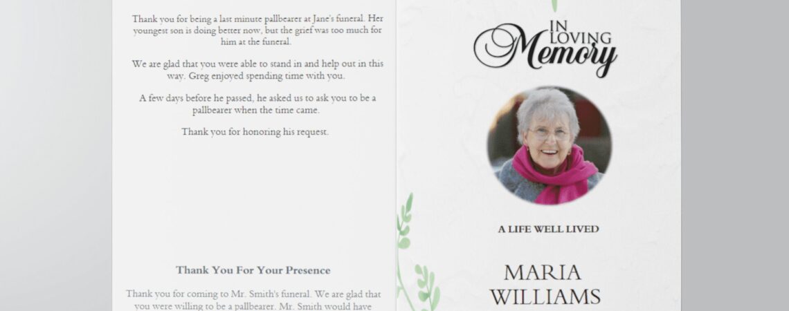 Free Funeral Program Template For Microsoft Publisher