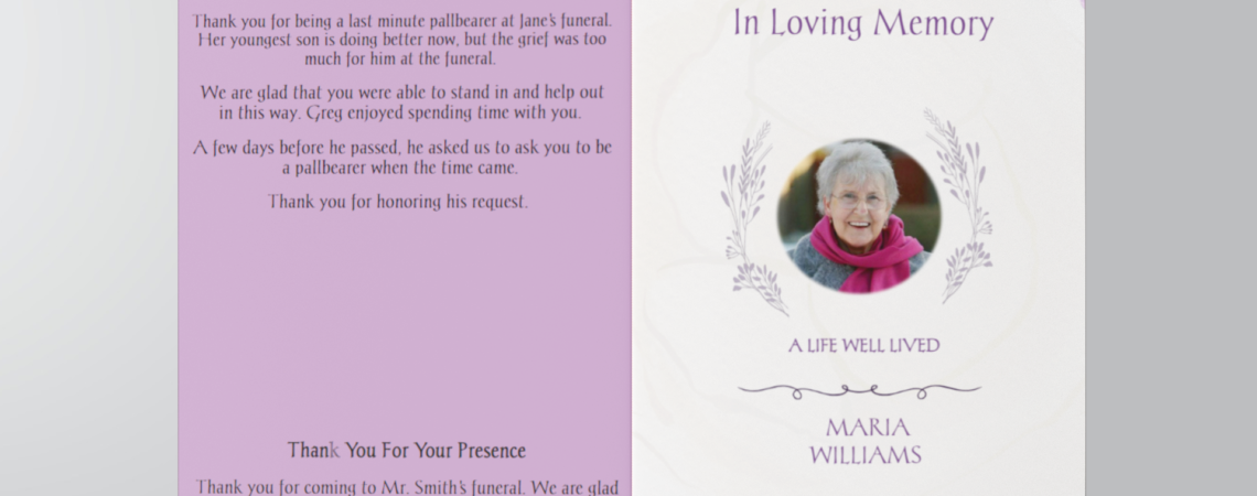 Funeral Program Template South Africa