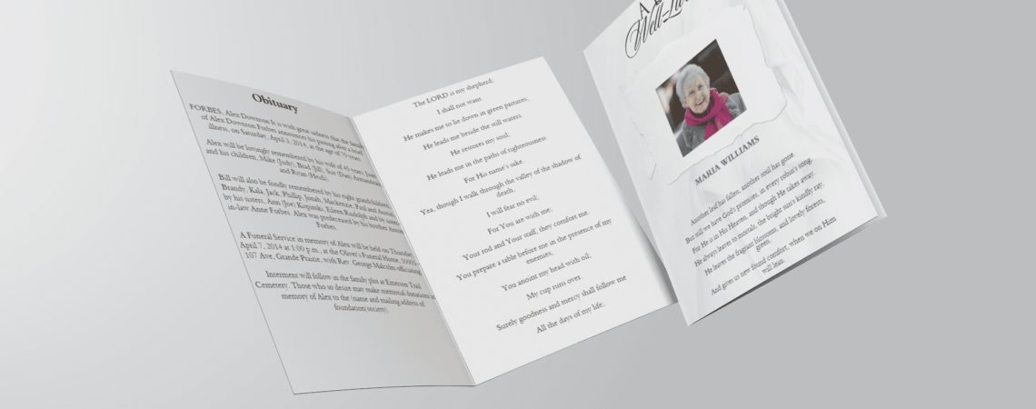 Downloadable Free Editable Funeral Program Template Microsoft Word