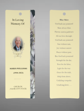 Brown and White Classic Funeral Bookmark Template
