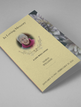 Brown and White Classic Funeral Program Template