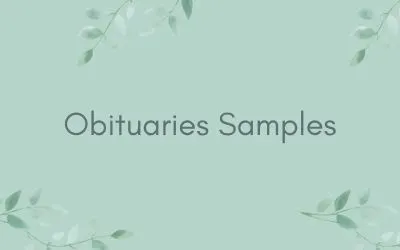 Obituaries Samples