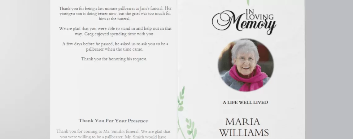 Catholic Funeral Program Example PDF (Free Editable Template)